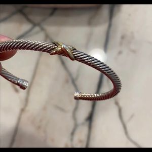 David Yurman X bracelet / Sterling Silver & 18 k